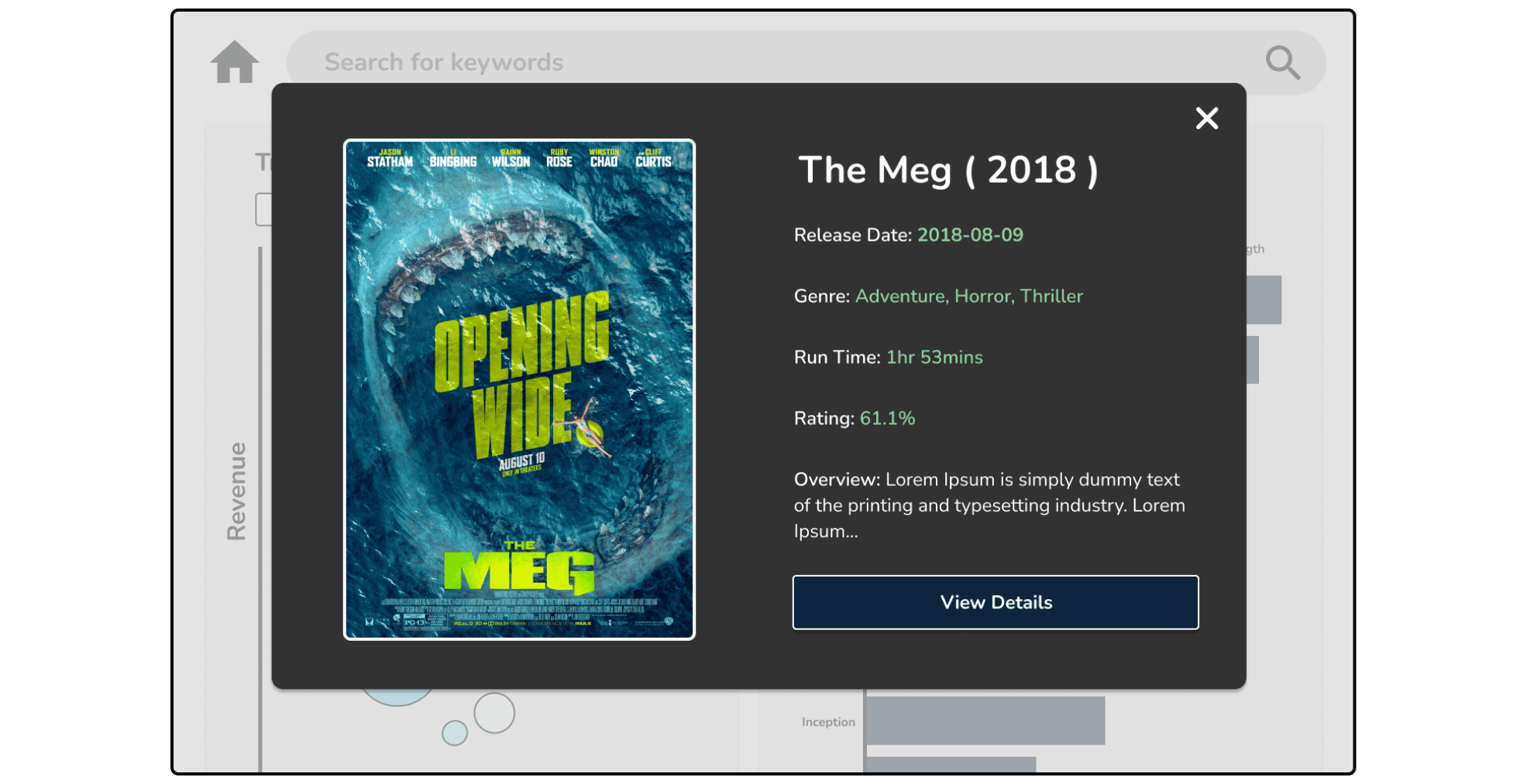 Information overlay hi-fi mockup design