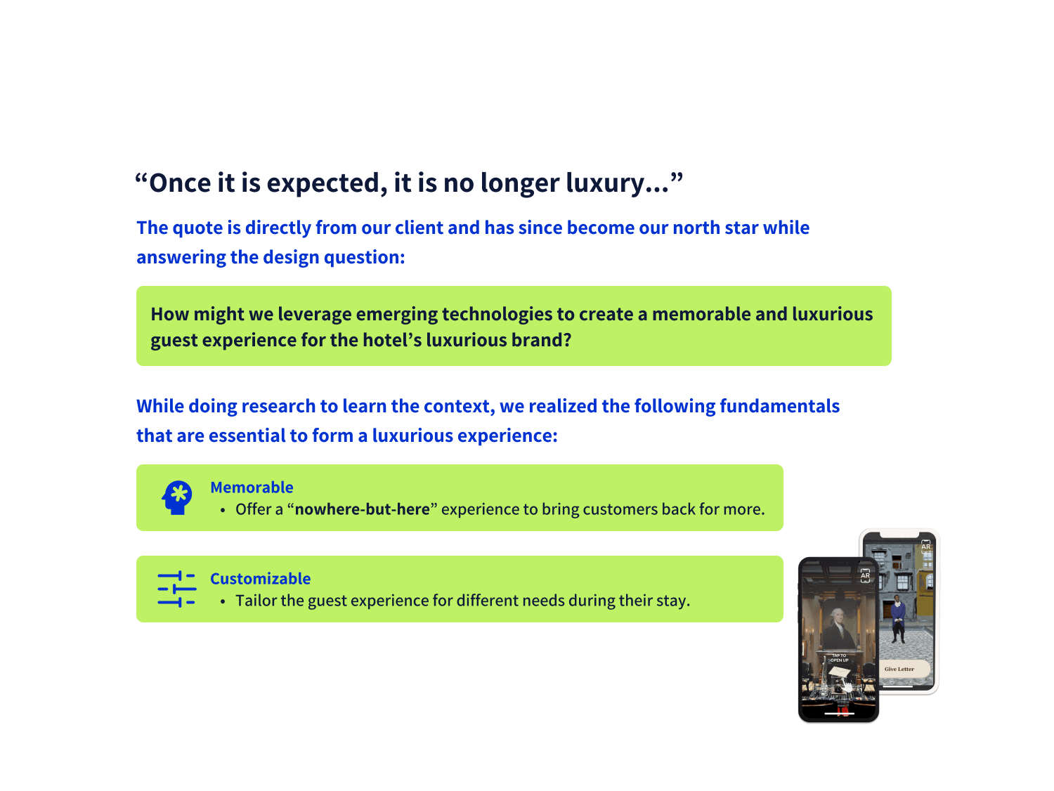 The project context and background research.