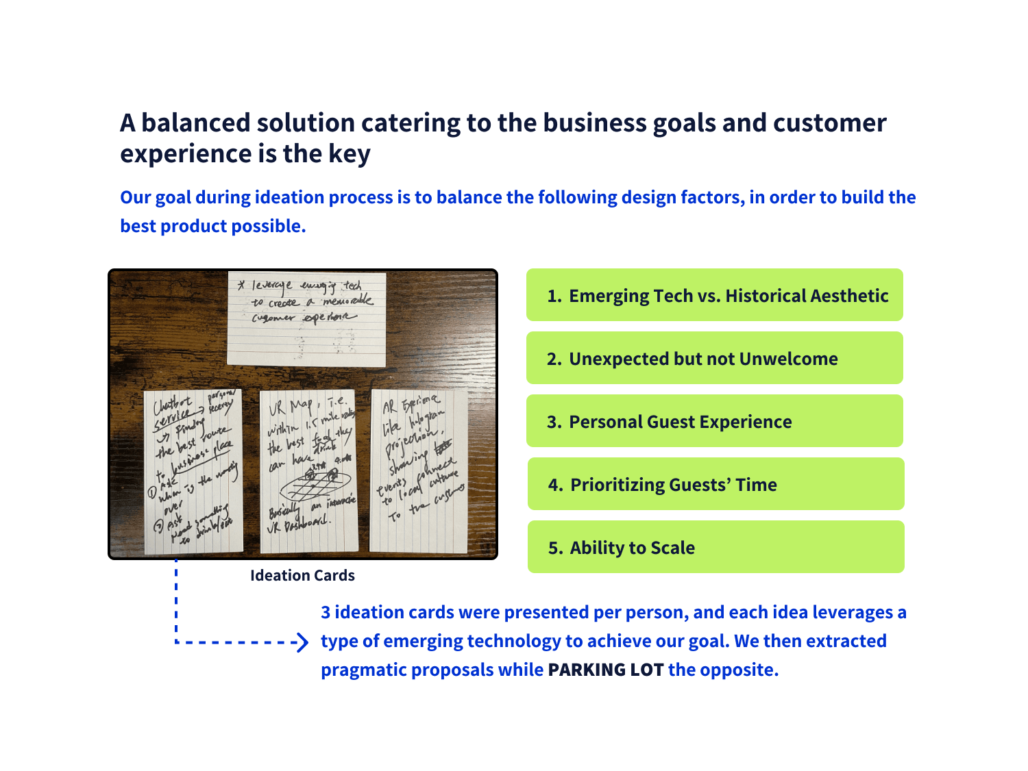 The Ideation and the design objectives we sought to balance.
