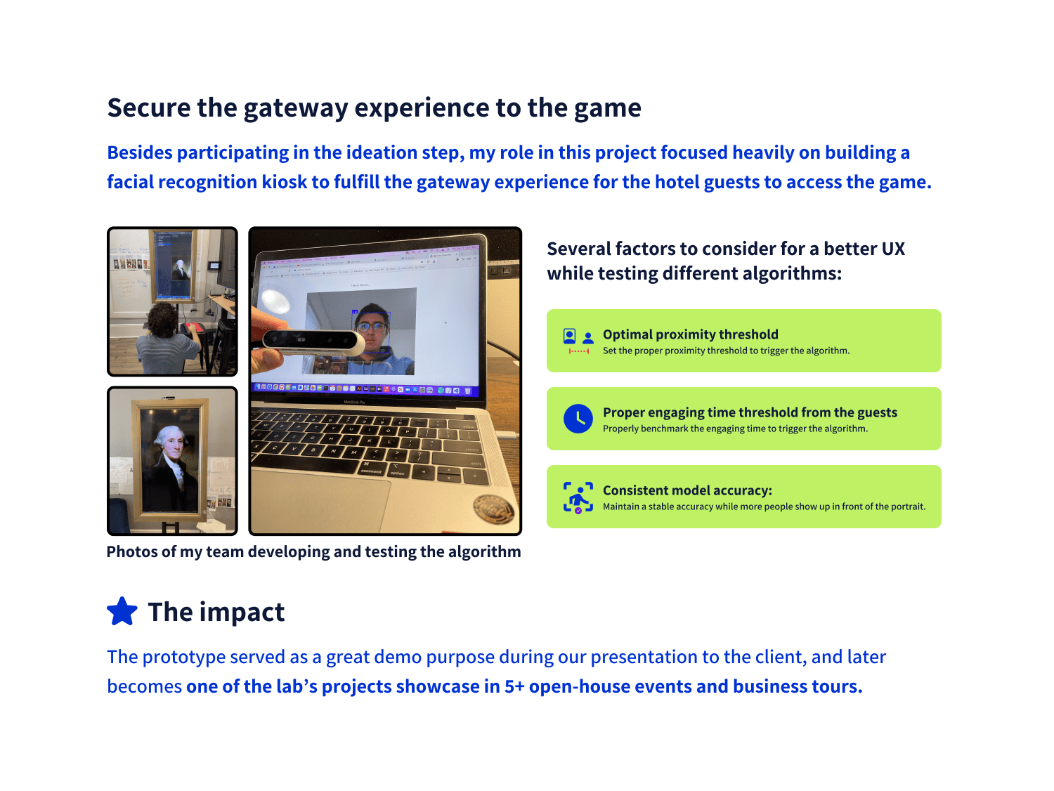 My contribution and impact.