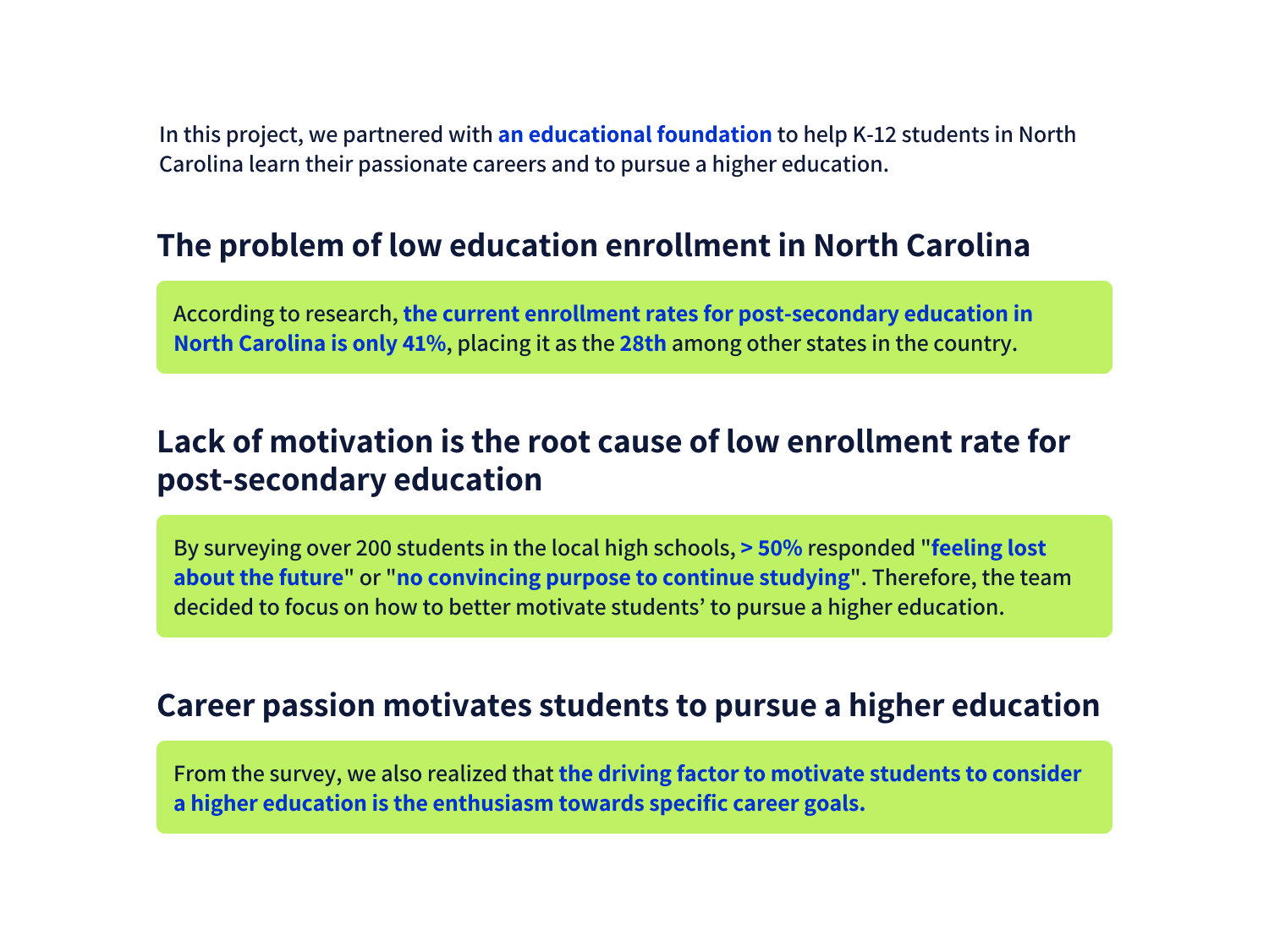 The project context and background research.